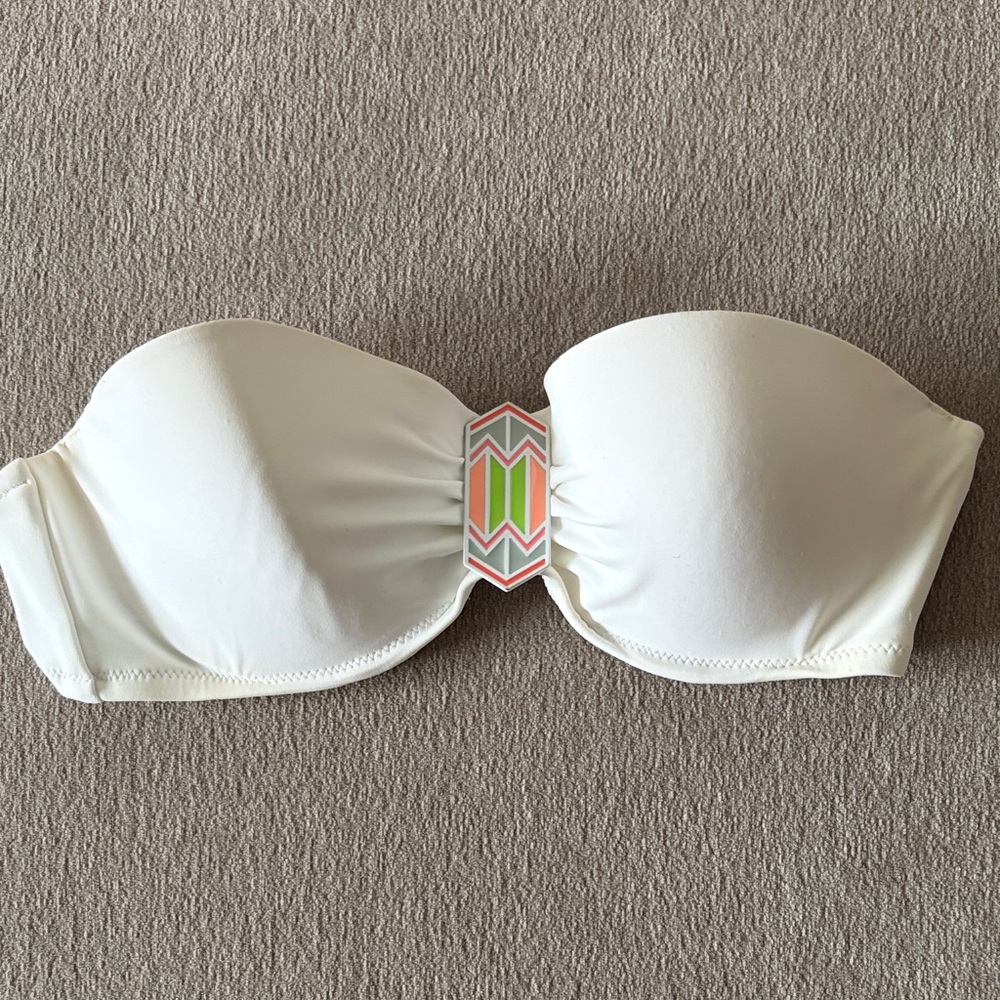 Victoria's Secret white Strapless Bikini Top 36B